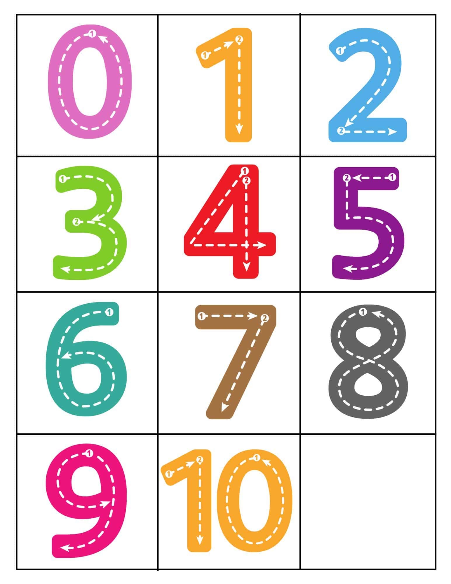 Large Block Number Template Printable