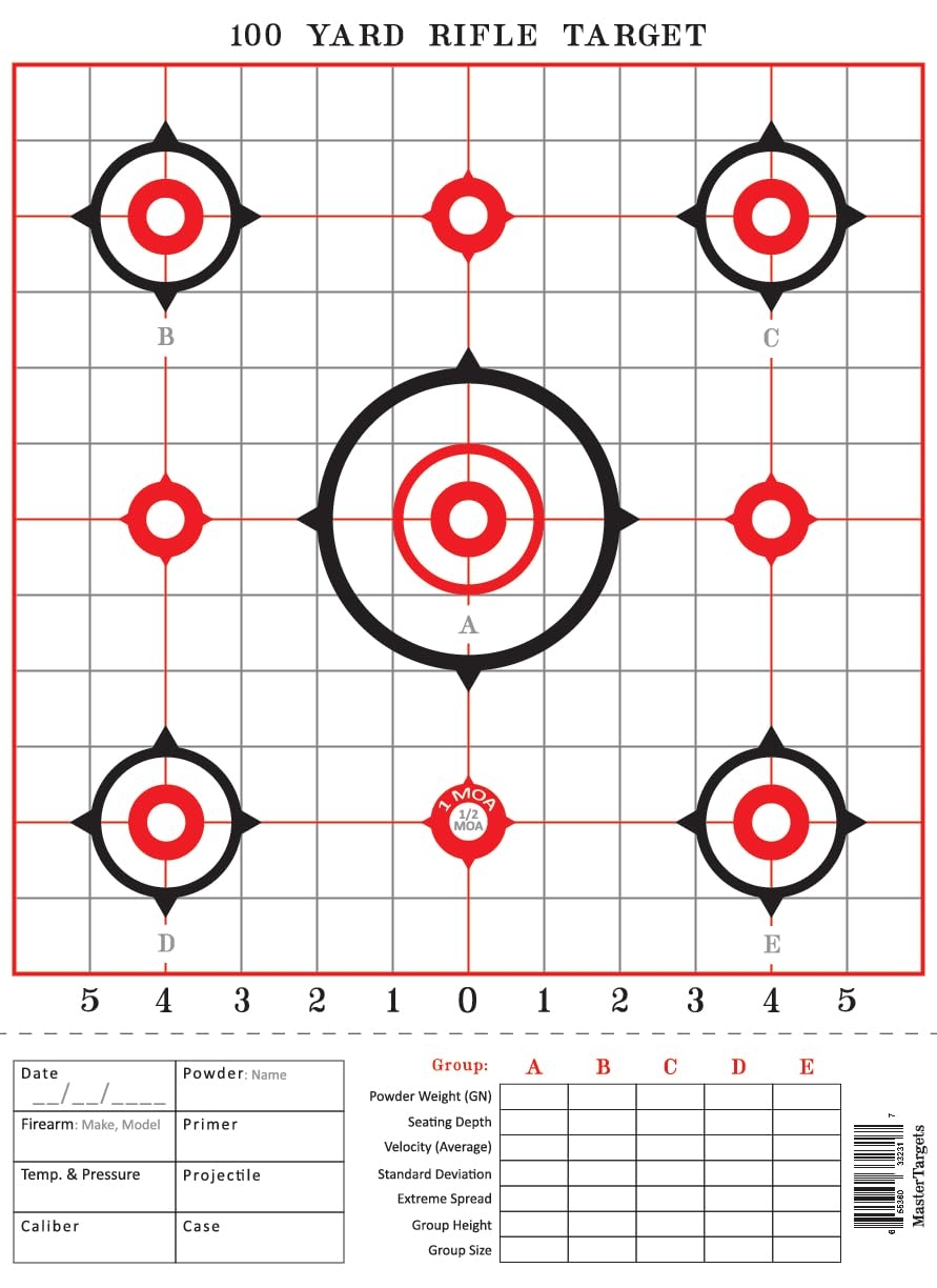 100 Yard Free Printable Targets For Shooting Sighting