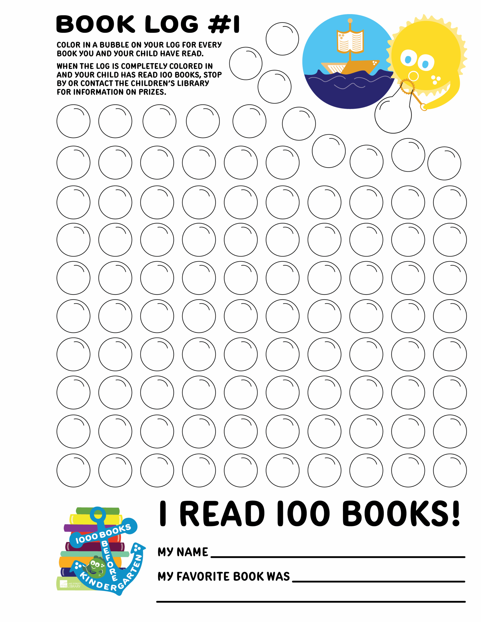 1000 Books Before Kindergarten Lake Forest Library