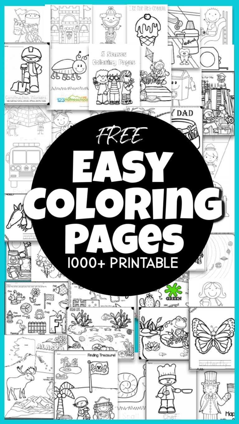 1000 FREE Easy Coloring Pages 123 Homeschool 4 Me