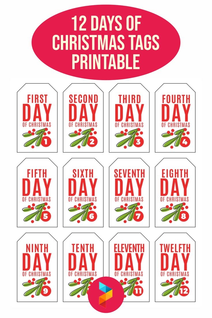 12 Days Of Christmas Tags Free 15 Free PDF Printables Printablee