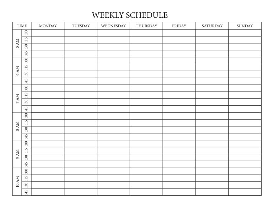 15 Minute Untimed Printable Weekly Planner Landscape Weekly Schedule Sunday monday Start A4 Tabloid Letter Sized Etsy UK