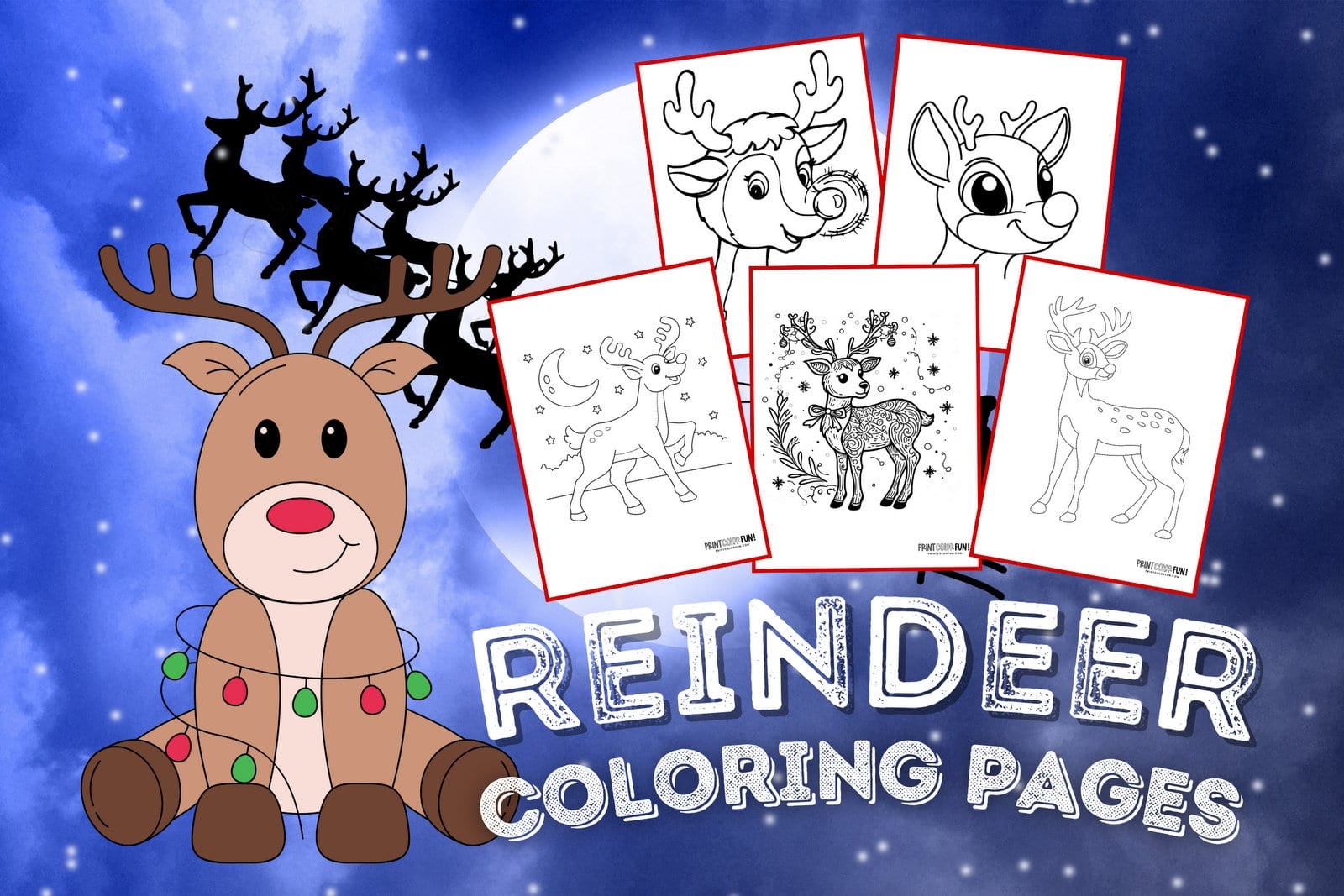 17 Adorable Rudolph Coloring Pages Other Reindeer Clipart To Light Up Learning At PrintColorFun