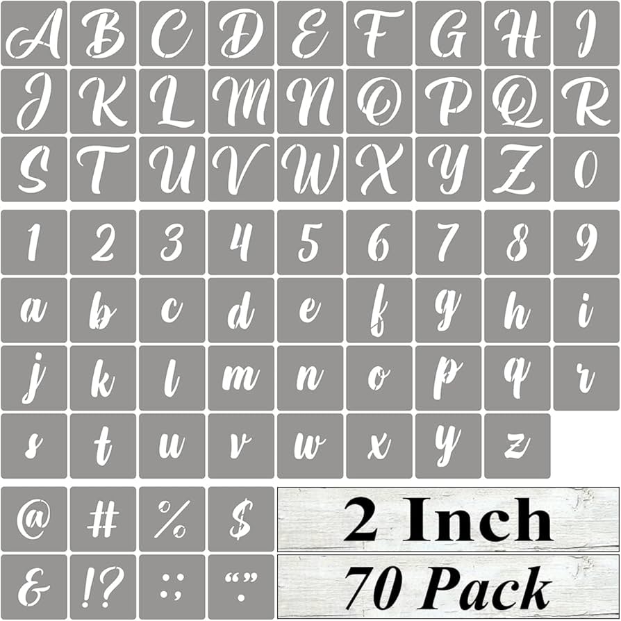 2 Inch Alphabet Letter Stencils For Painting 70 Pieces Letter And Number Stencils With Signs For Painting On Wood Reusable Alphabet Letter Stencils For Chalkboard Amazon de Home Kitchen