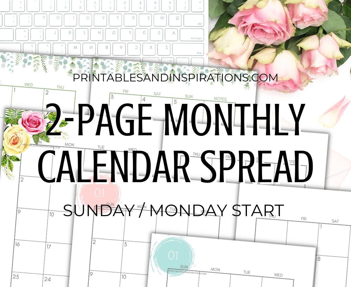 2 Pages Per Month Printable Free