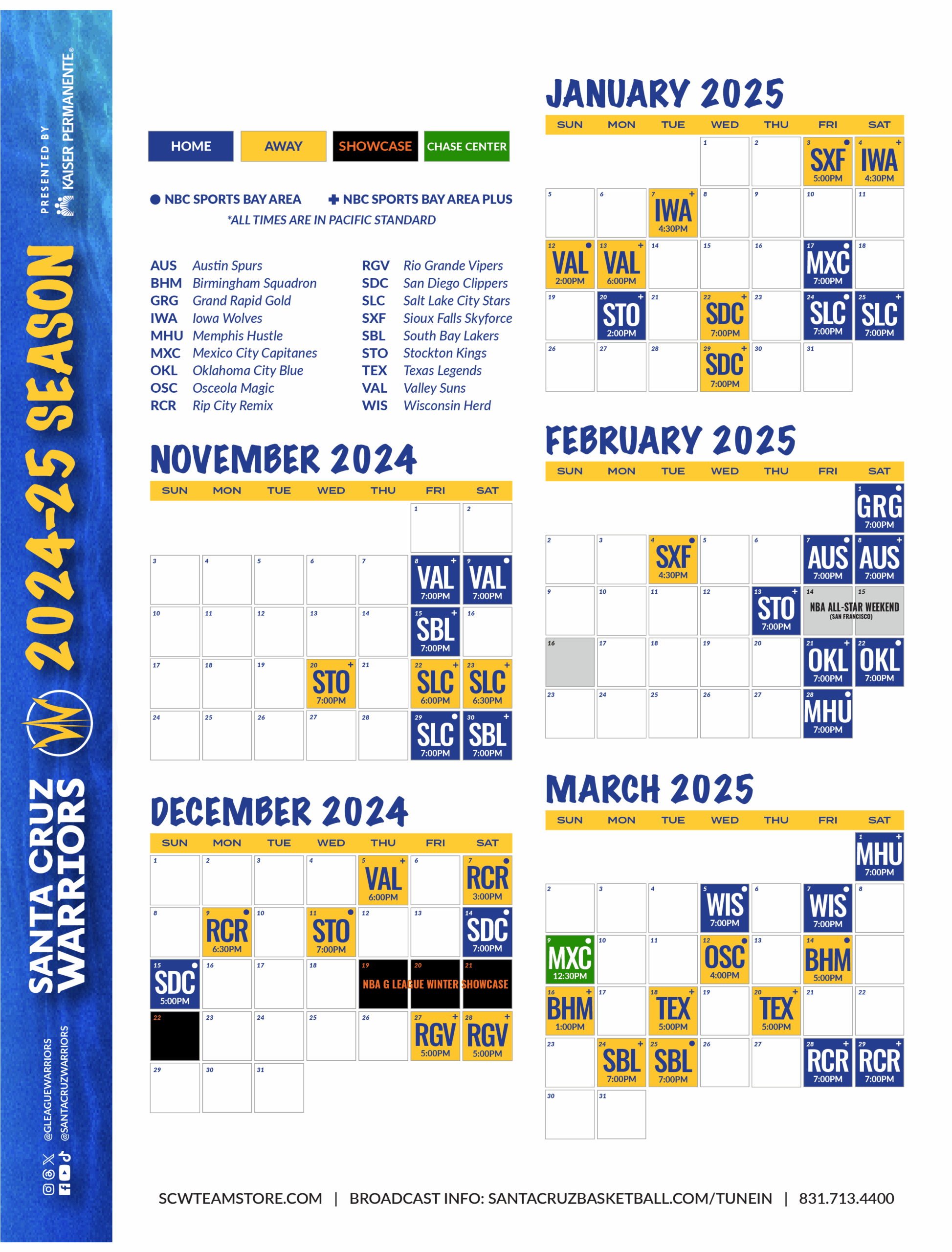 Golden State Warriors Schedule Printable