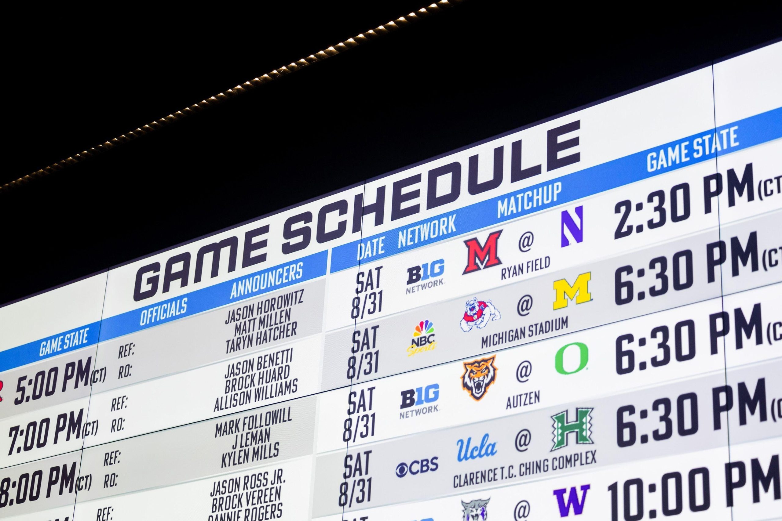 2025 College Football Schedule Tracker Sports Media Watch