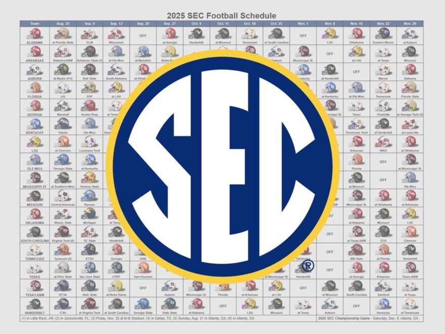 2025 SEC Football Helmet Schedule