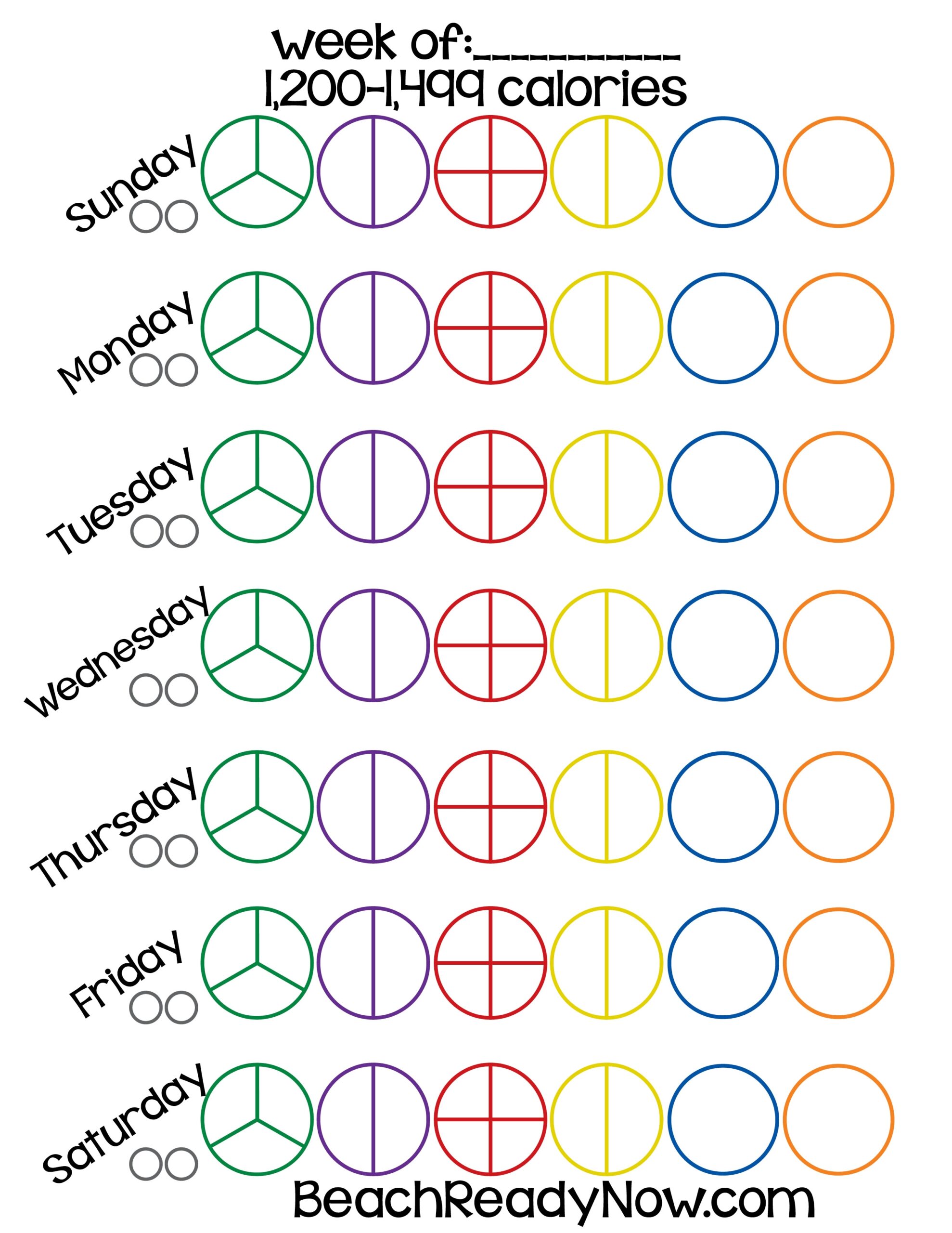 21 Day Fix Printable Tally Sheets Beach Ready Now