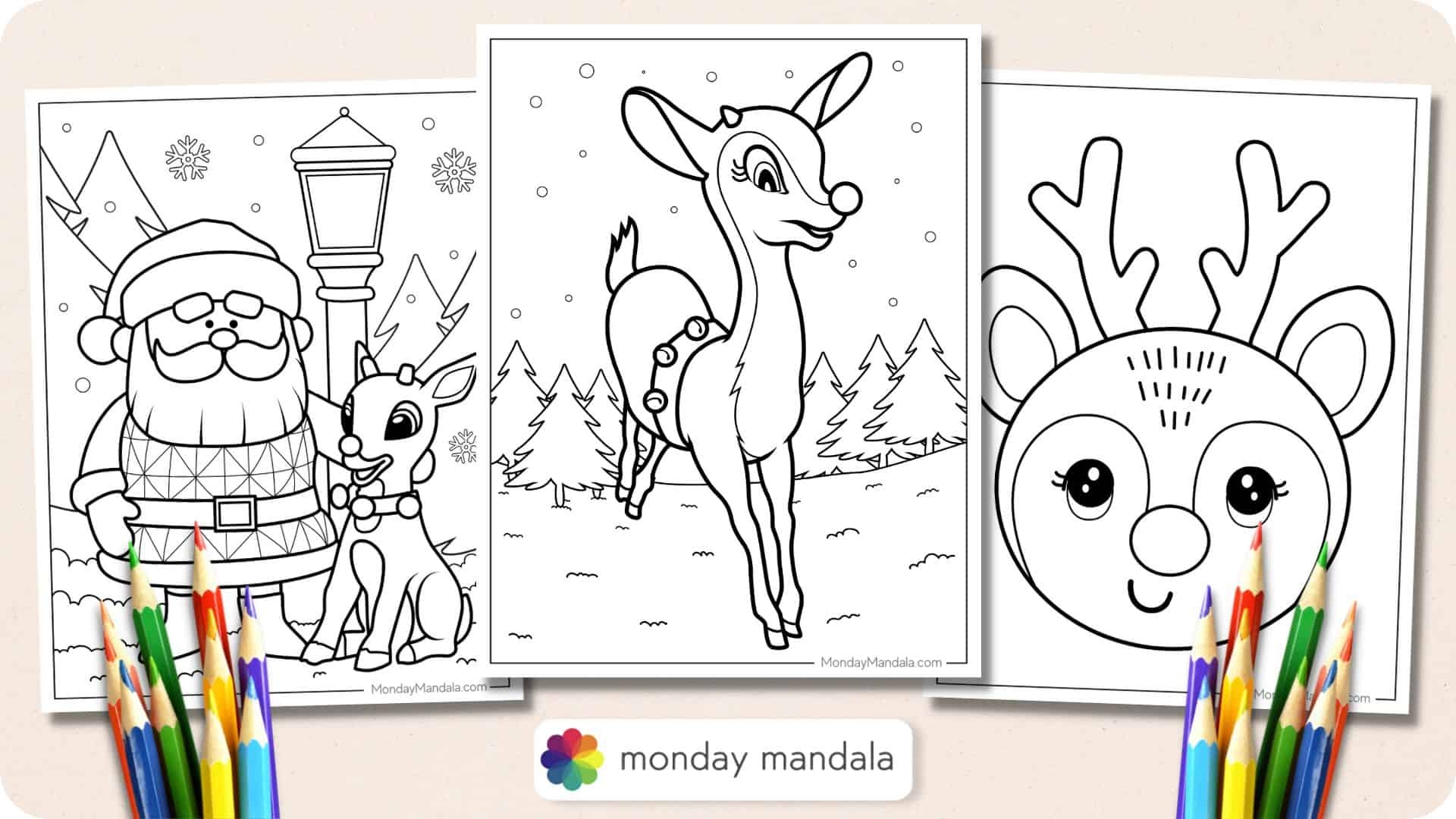 24 Rudolph Coloring Pages Free PDF Printables 
