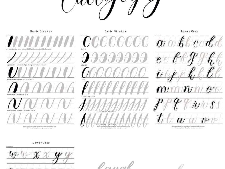 31 Free Printable Lettering And Calligraphy Worksheets