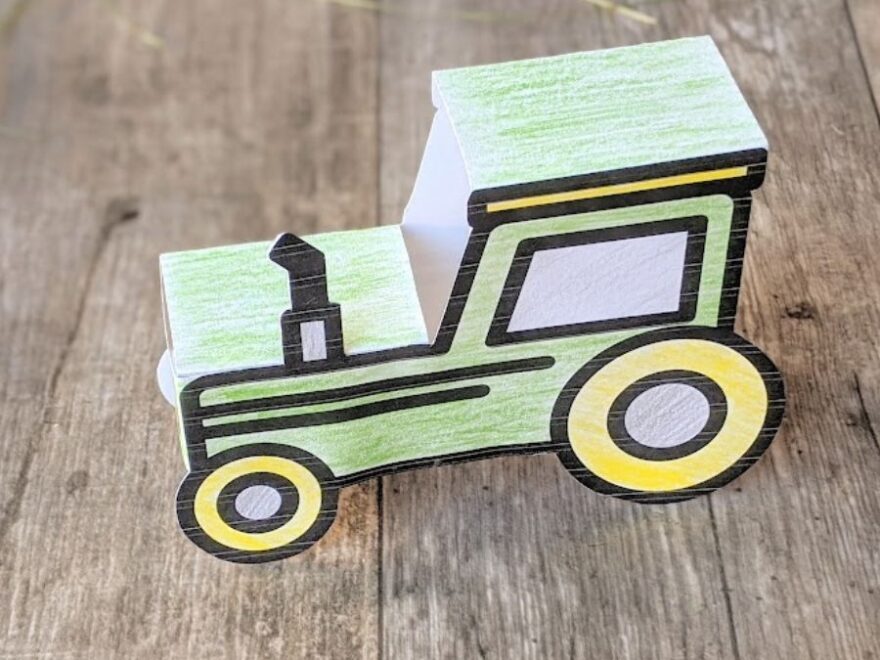 3D Tractor Craft For Kids With Printable Raise Curious Kids