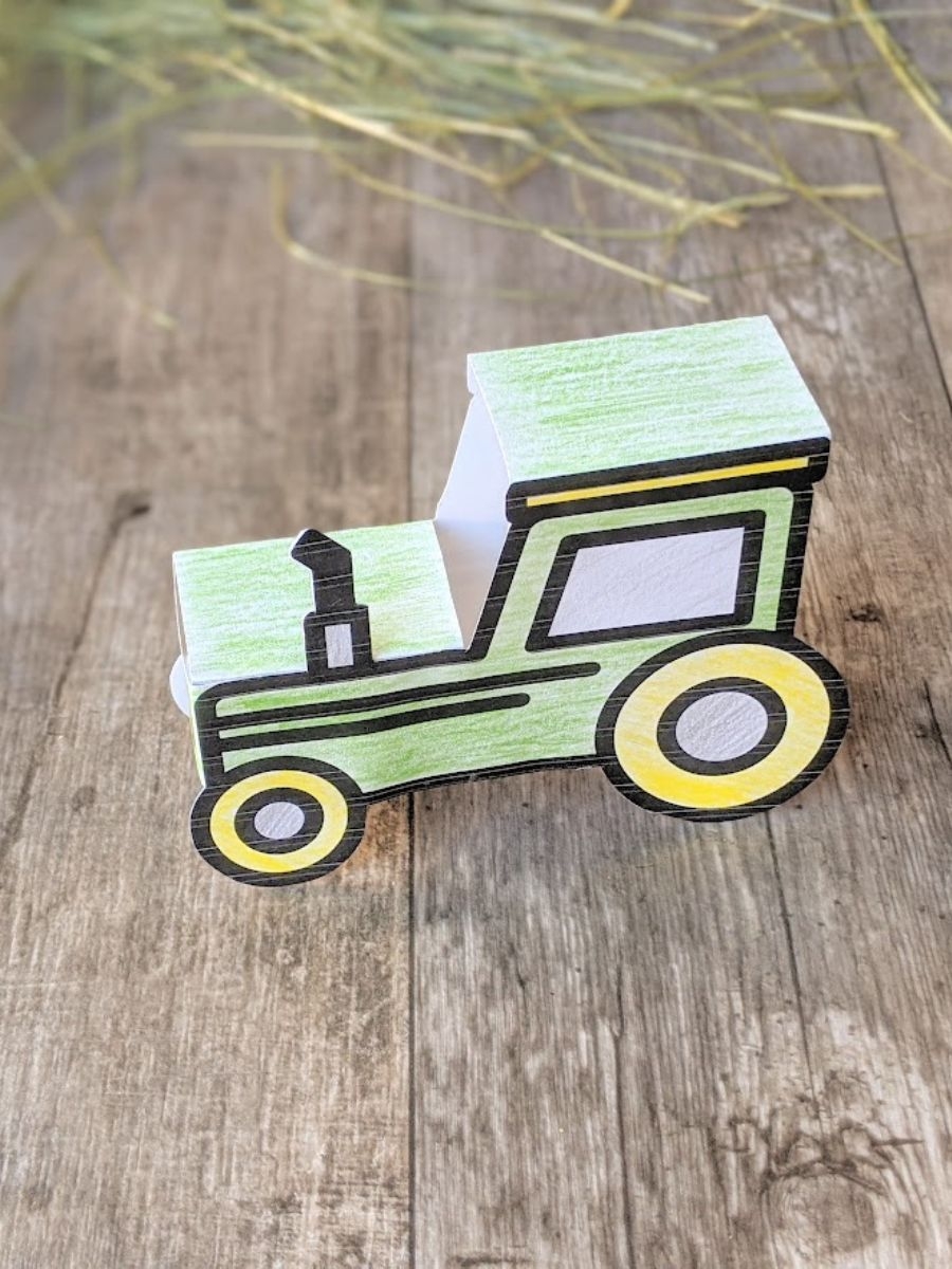 3D Tractor Craft For Kids With Printable Raise Curious Kids