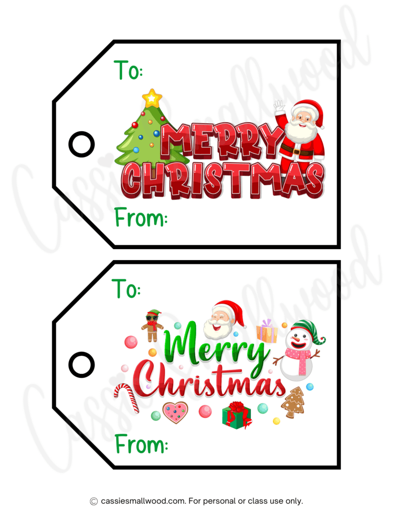 Merry Christmas Gift Tags Printables