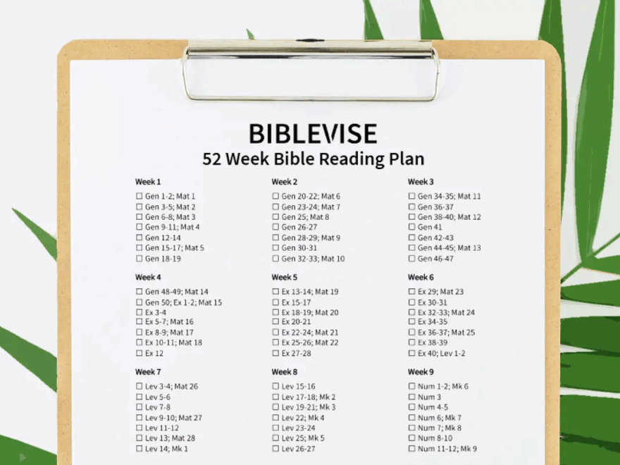 52 Week Bible Reading Plan With Printable PDF