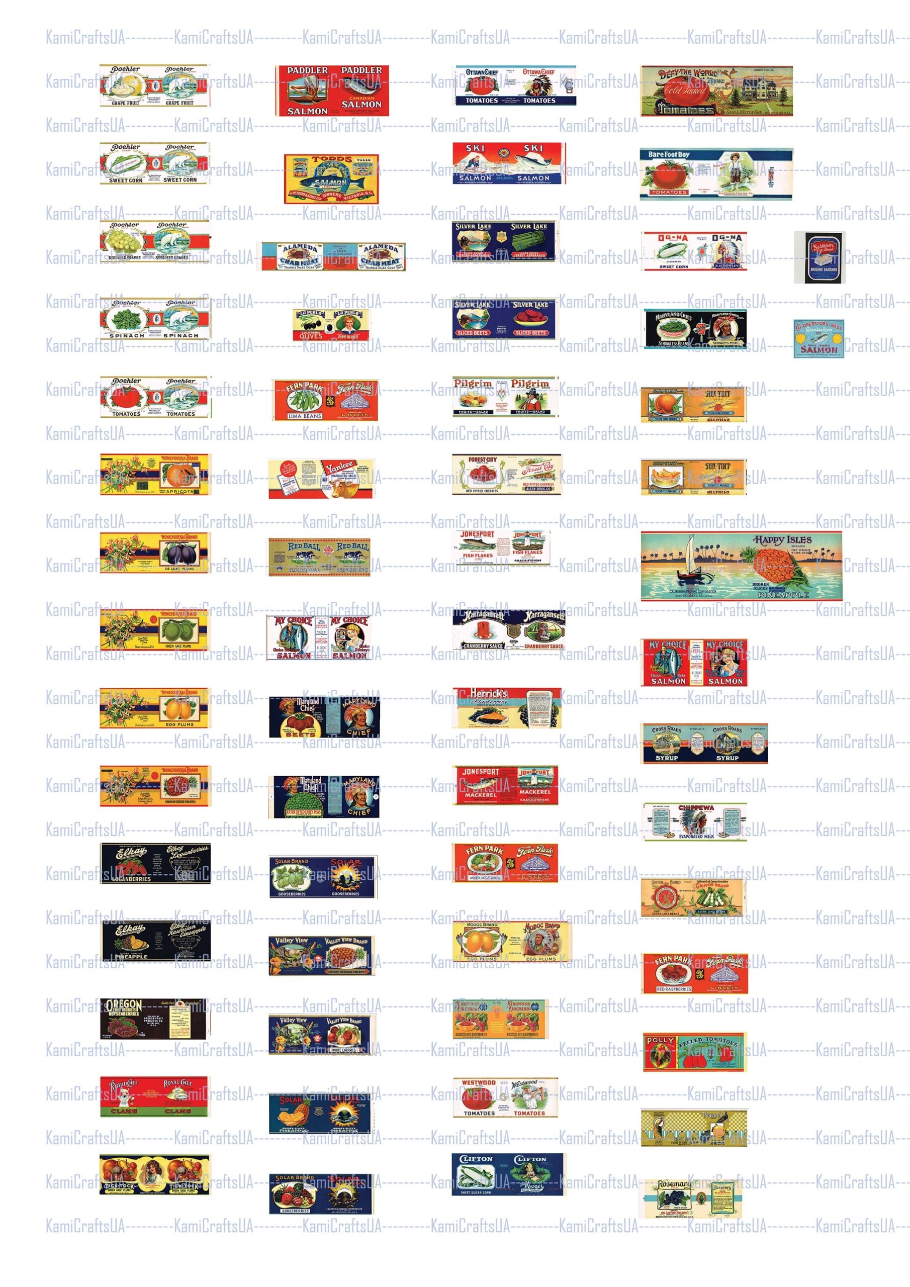 60 Printable Miniature Canned Food 1920 1940 For Miniature Dollhouse 1 12 Scale DIY Miniature Food For Diorama Digital File Etsy Denmark