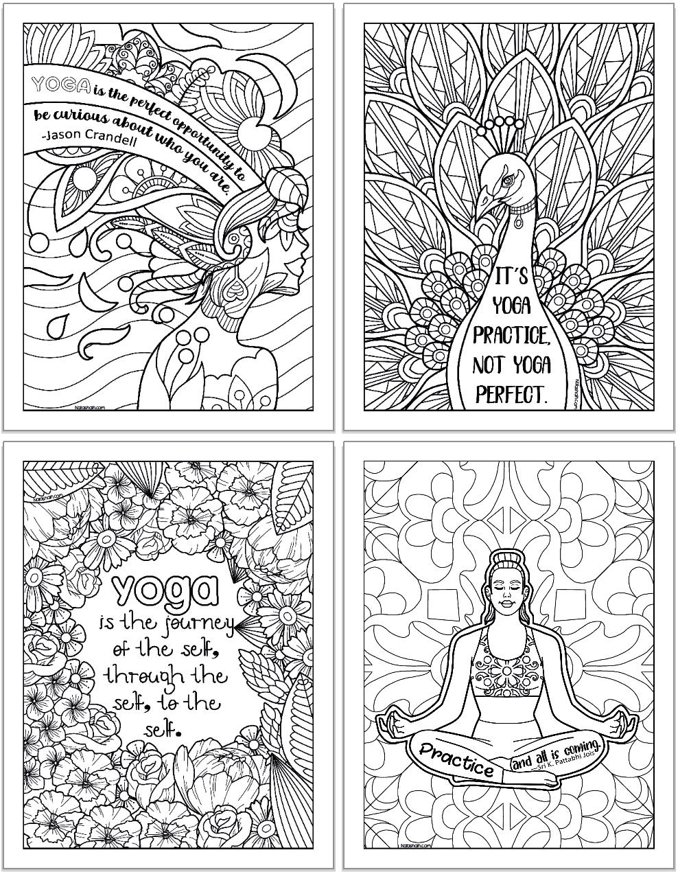 7 Free Printable Yoga Quote Coloring Pages The Artisan Life
