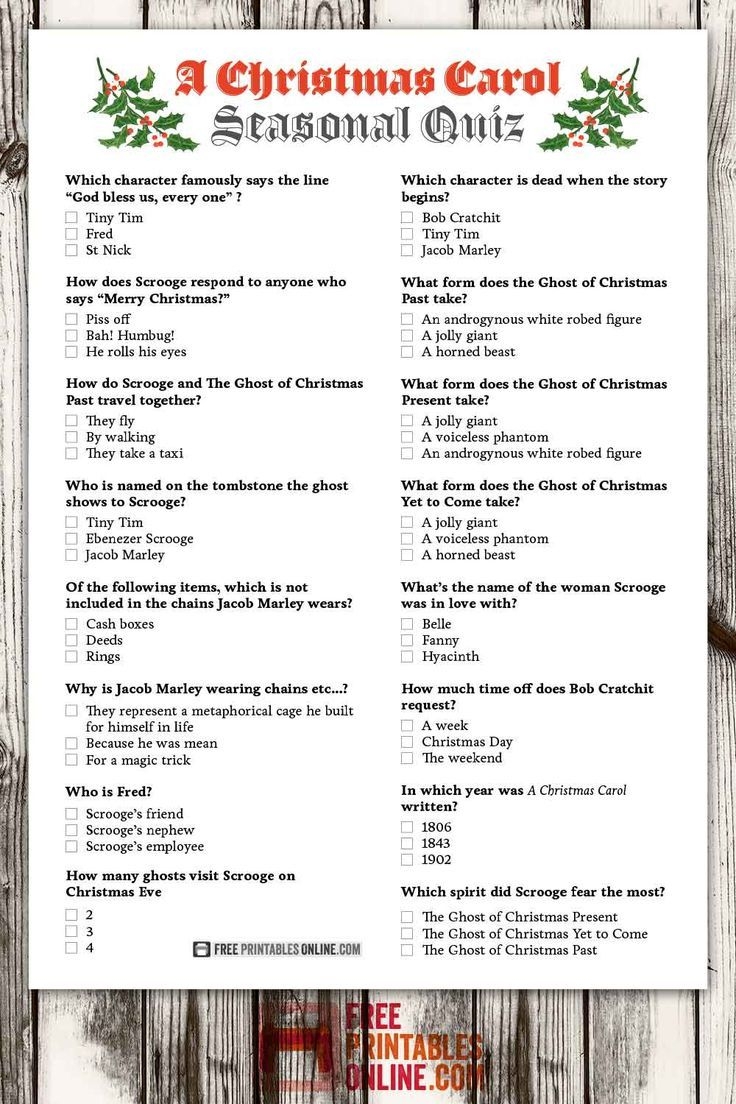 A Christmas Carol Quiz