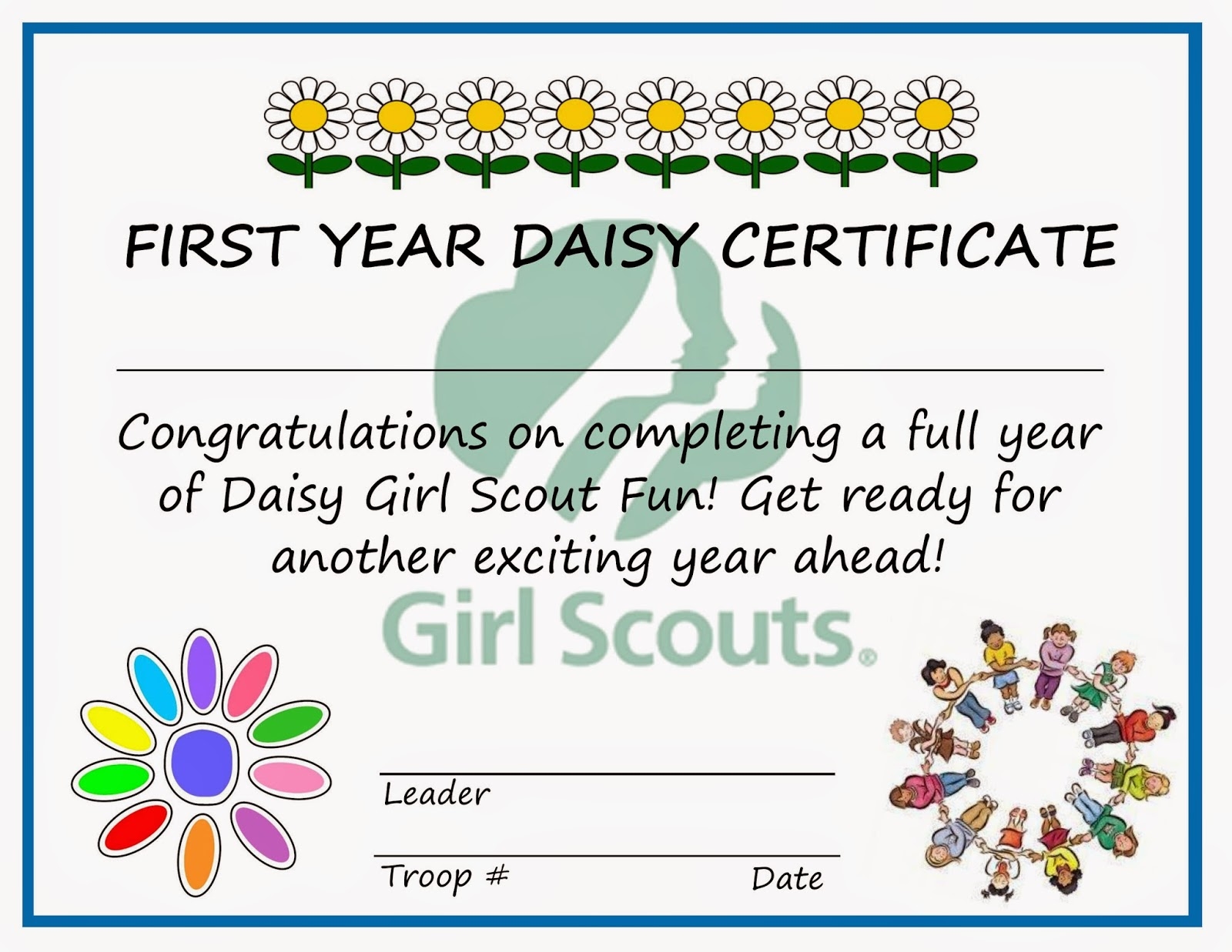 Daisy Girl Scout Certificates Printable Free