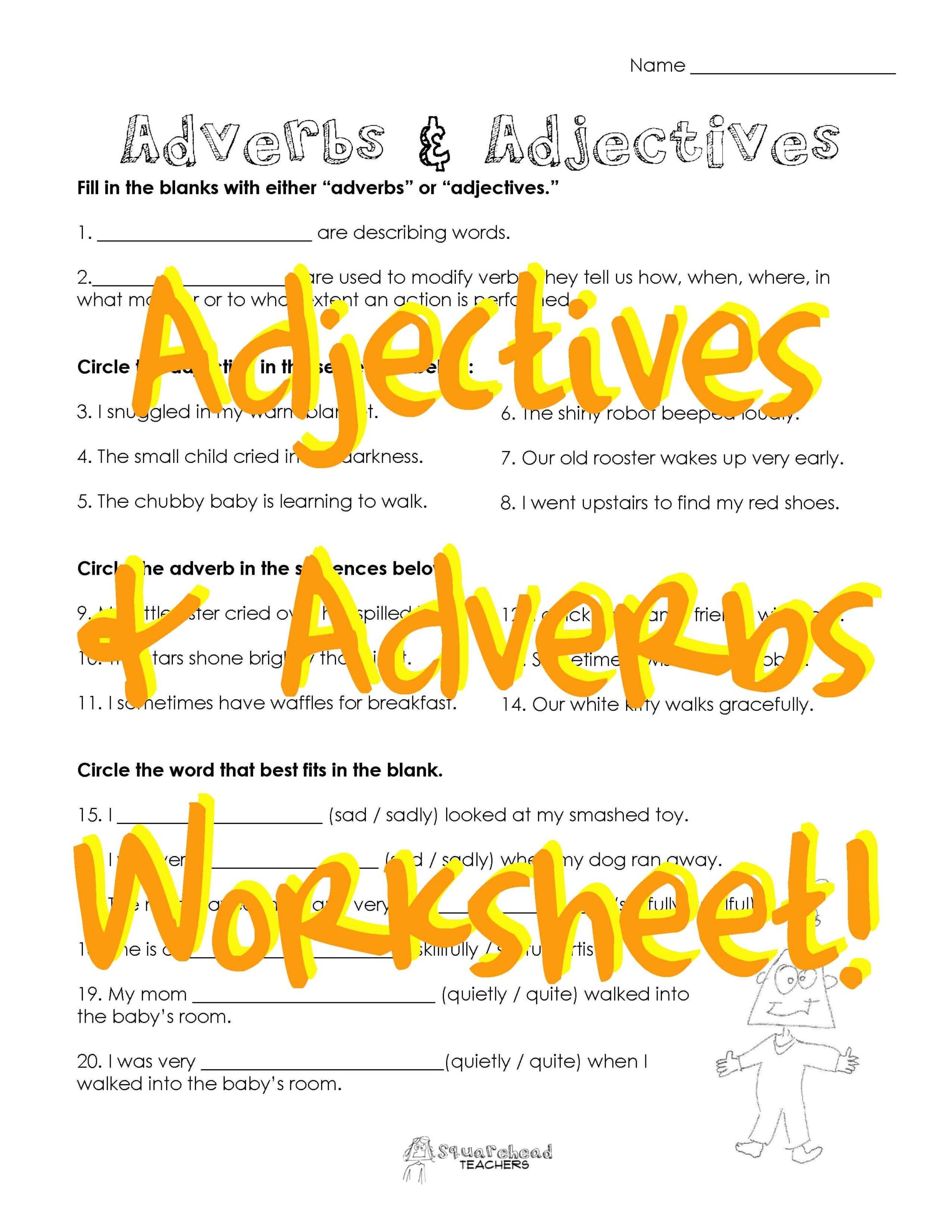 Adjectives Adverbs 2 free Worksheet Squarehead Teachers