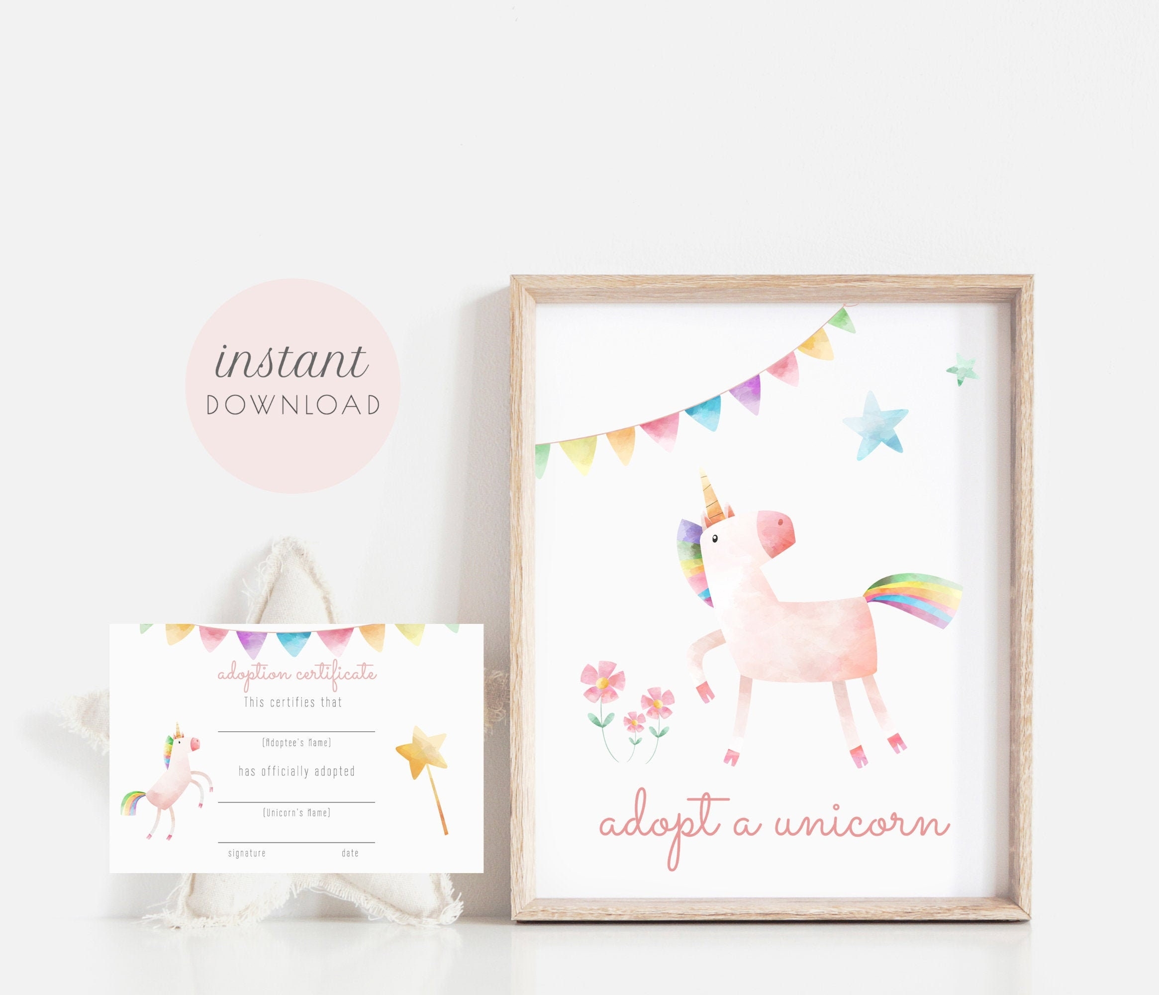 Adopt A Unicorn Free Printable