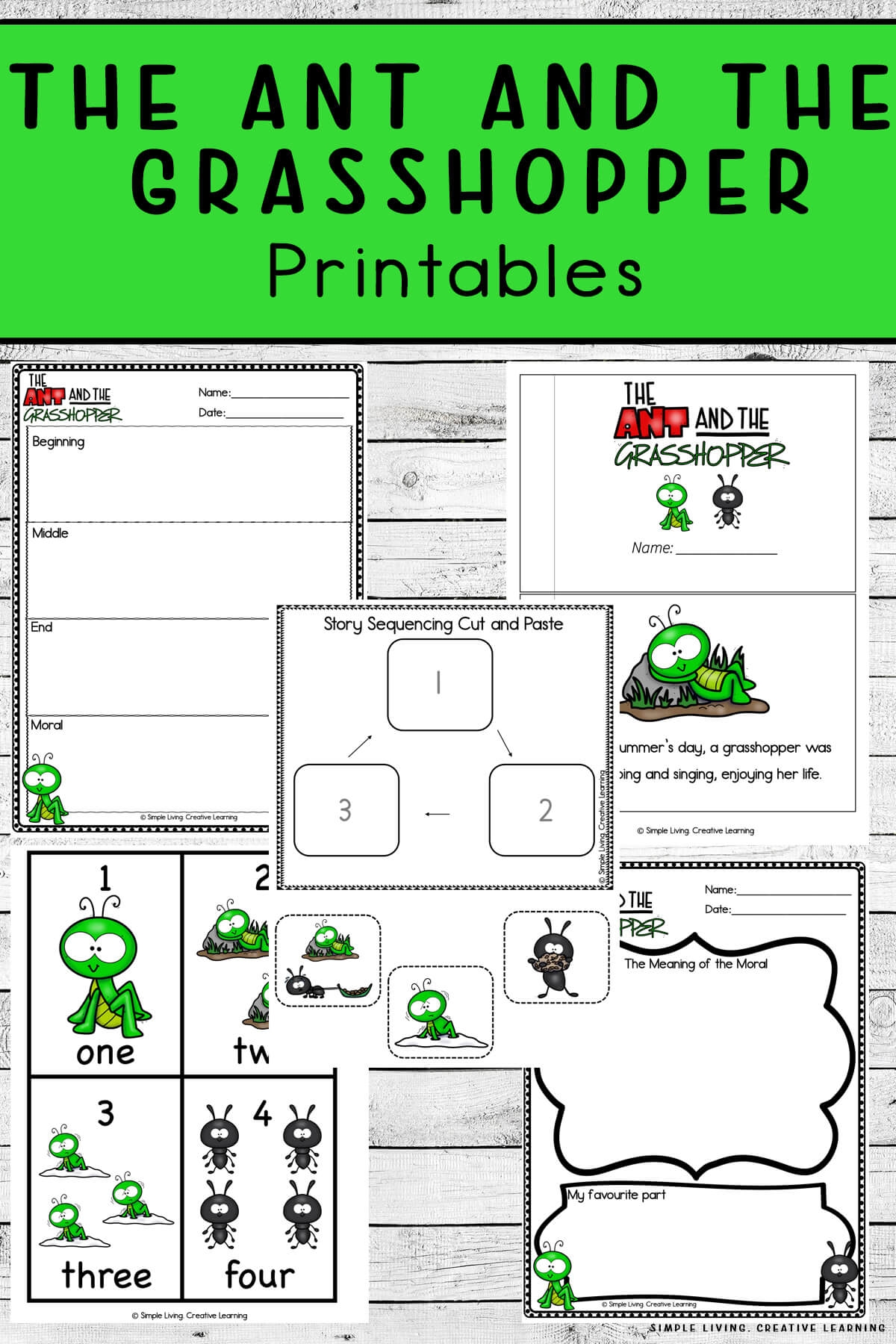 Aesop s Fables The Ant And The Grasshopper Printables Simple Living Creative Learning