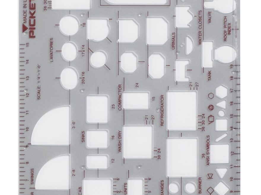 Amazon Pickett House Plan Fixtures Kitchen And Bath Template 1 4 Inch Scale 1151I Technical Drawing Templates Office Products