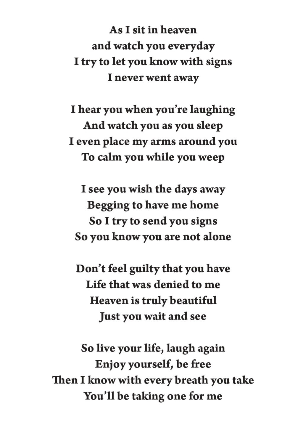 As I Sit In Heaven Print Memorial Print Digital Print Digital Download Funeral Poem Loved Ones In Heaven A4 Print Etsy