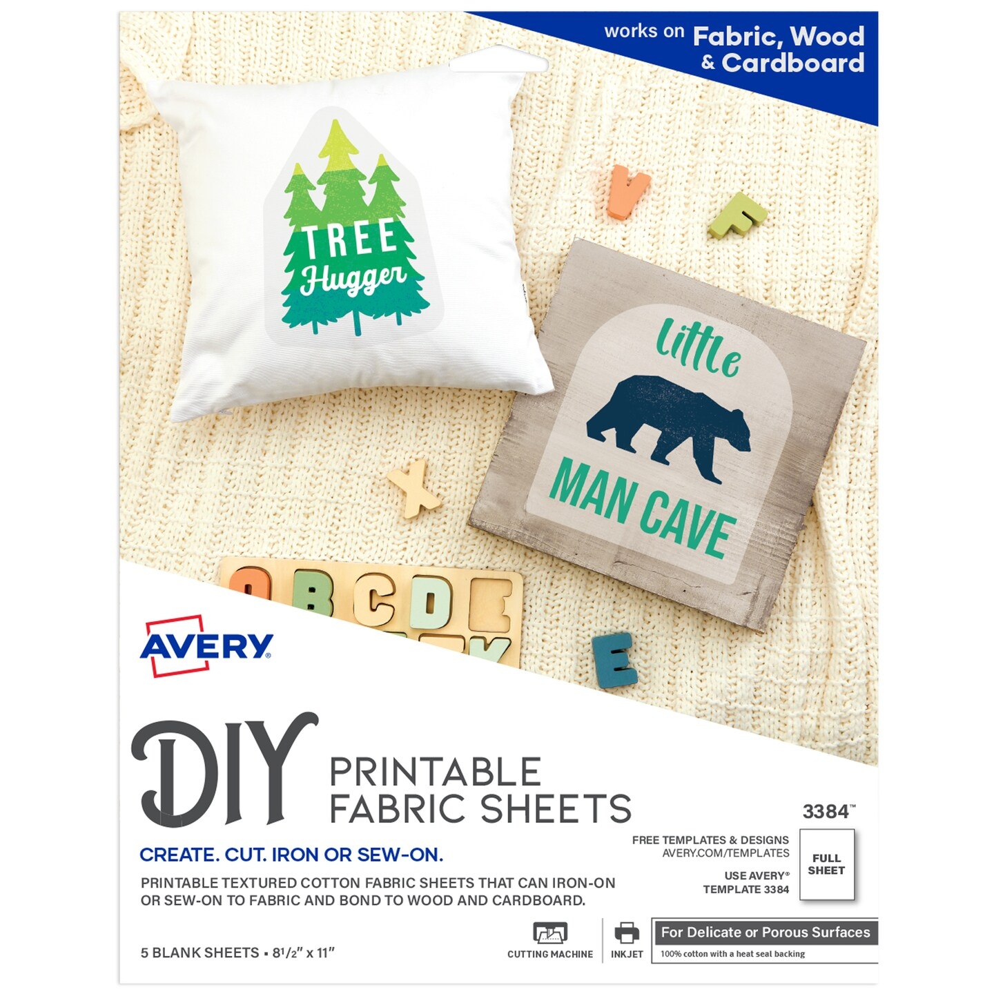 Avery Printable Fabric Sheets 8 5 X 11 Inkjet Printer 5 Iron On Transfer Sheets 3384 Michaels