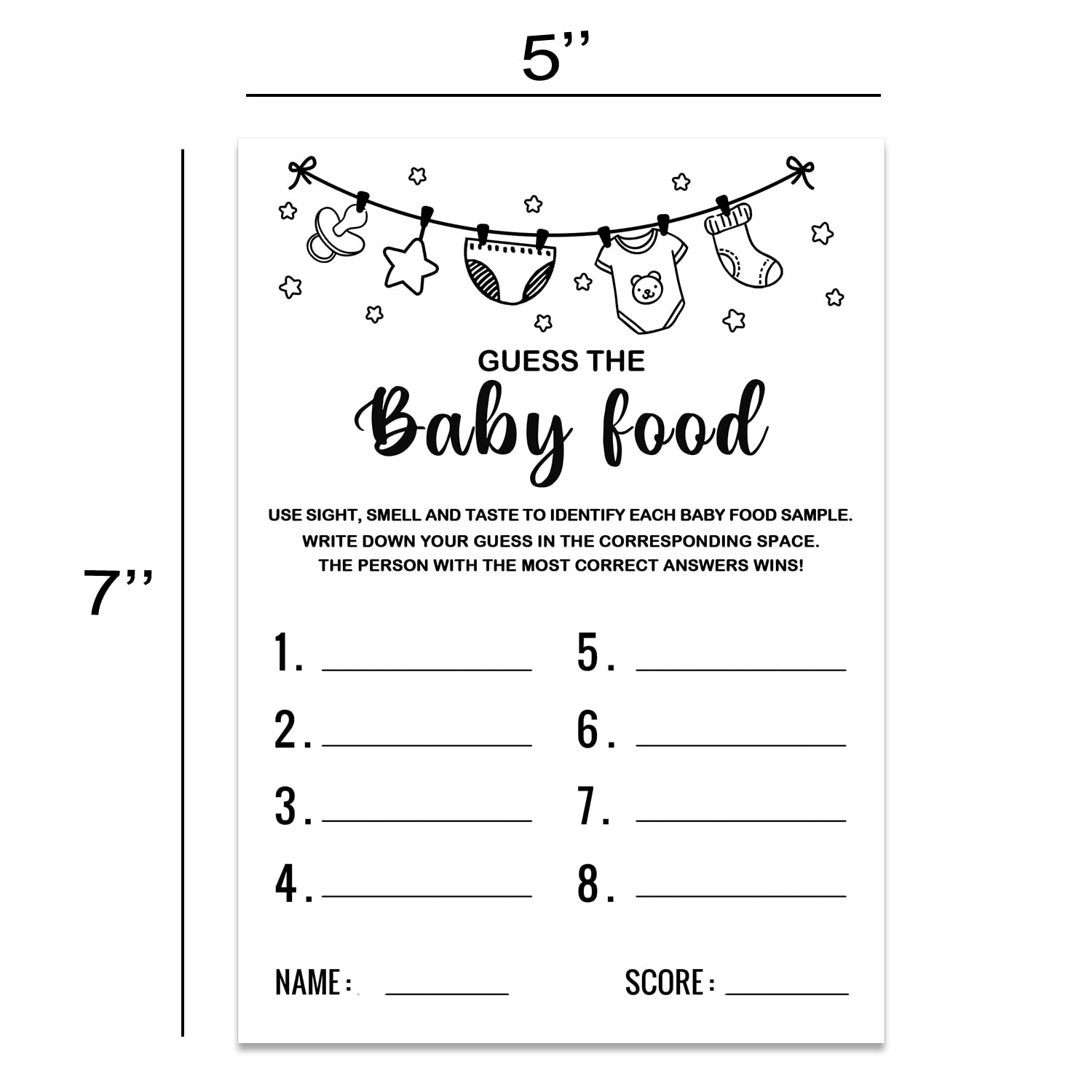 Baby Shower Game Guess The Baby Food Baby Shower Game Gender Reveal Party Supplies Baby Shower Decorations Baby Shower Party Games Supplies Activities 30 Playing Cards Included Amazon de Everything Else
