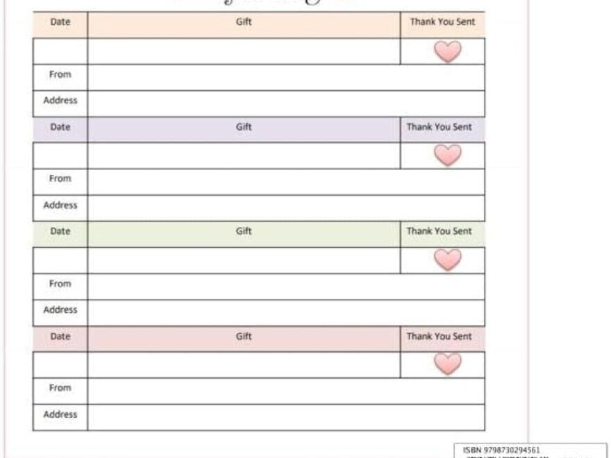 Baby Shower Gift Recorder 8 5 X 8 5 Cute Color Interior Gift Log Record Book For Shower Presents Thank You List With Address Log Baby Shower Notebook Baby Gift Register 48 Pages Publishing