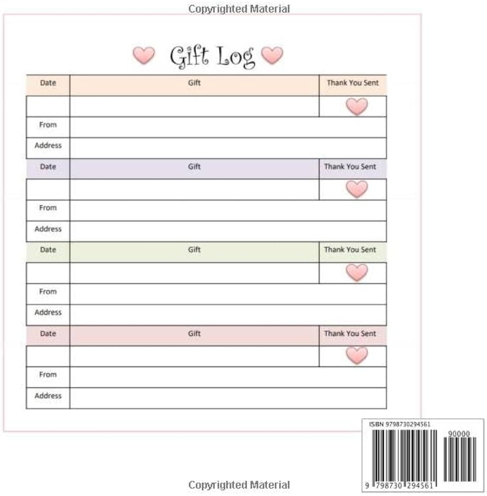 Baby Shower Gift Recorder 8 5 X 8 5 Cute Color Interior Gift Log Record Book For Shower Presents Thank You List With Address Log Baby Shower Notebook Baby Gift Register 48 Pages Publishing 