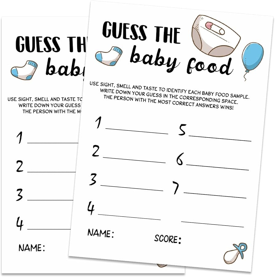 Guess The Baby Food Printable
