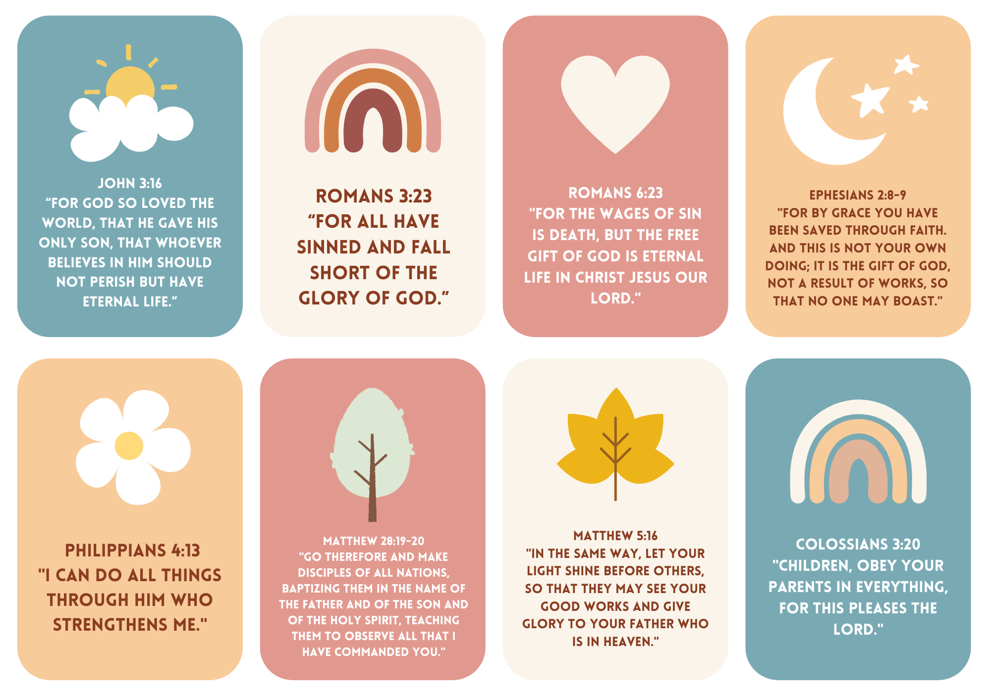 Bible Memory Verses For Kids
