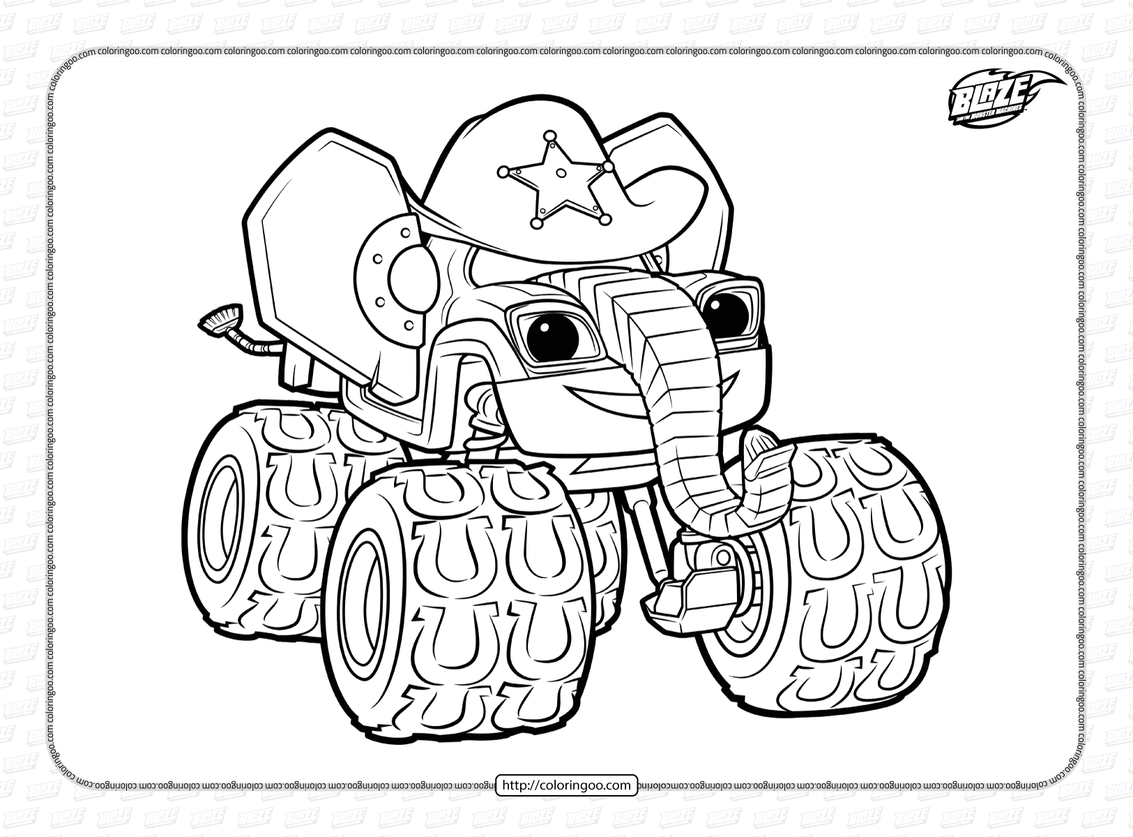 Blaze And The Monster Machines Bunk Coloring Page