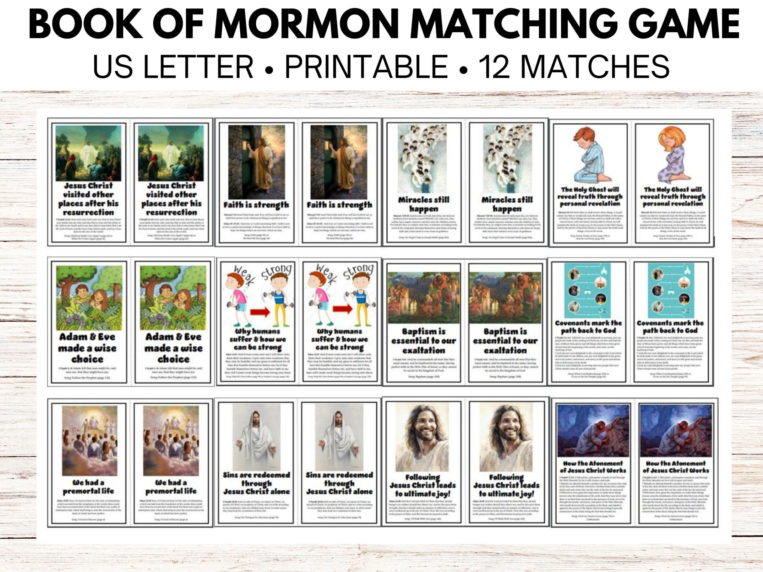 Book Of Mormon Matching Game Etsy