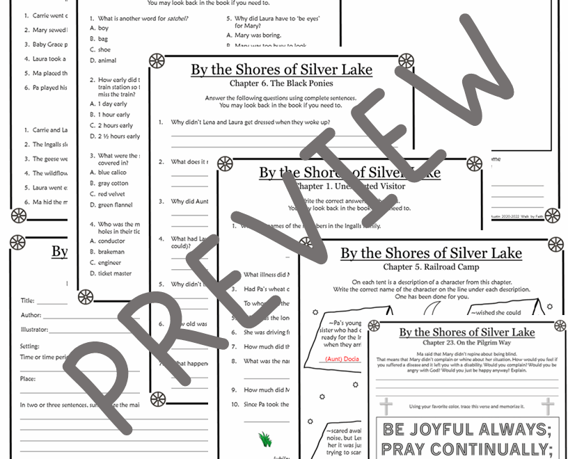 By The Shores Of Silver Lake Novel Study Made By Teachers