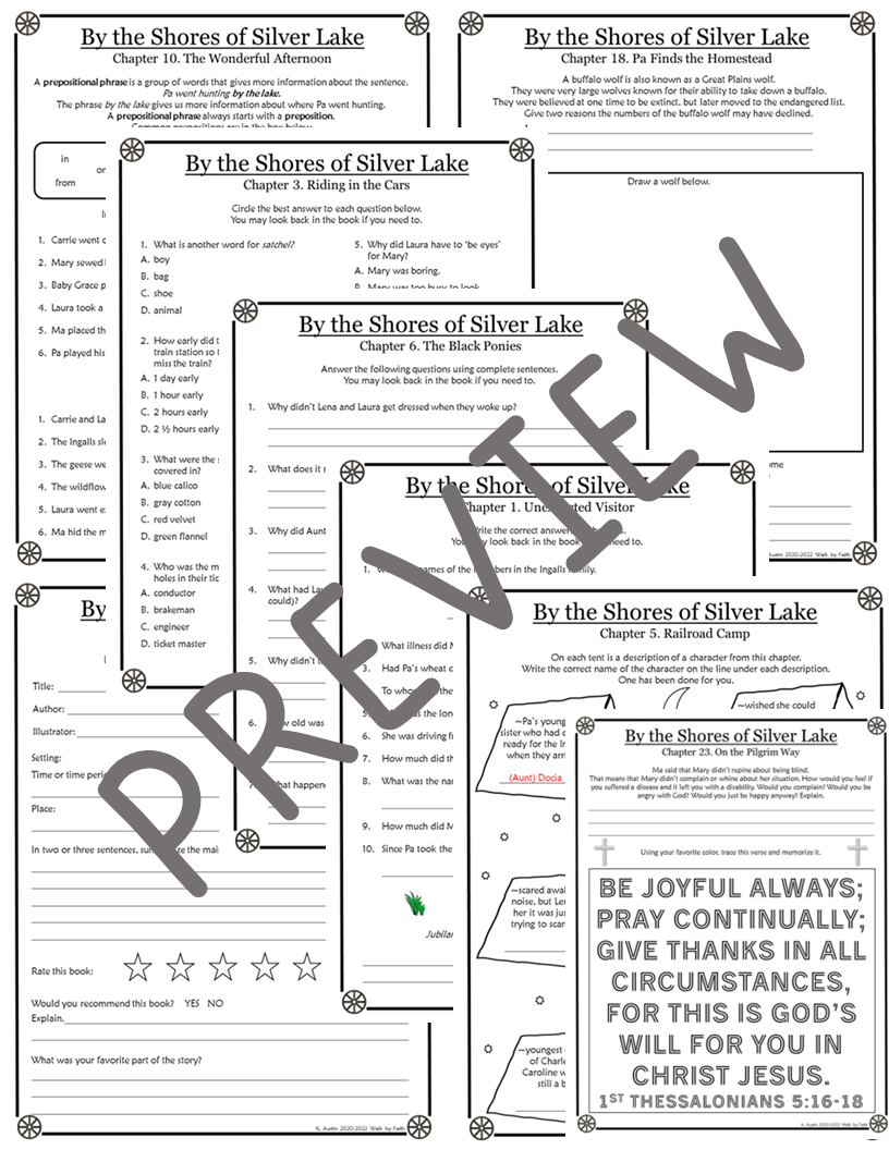 By The Shores Of Silver Lake Novel Study Made By Teachers