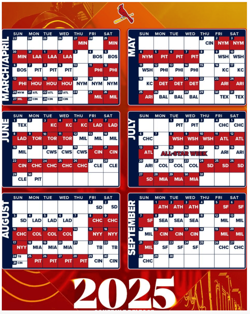 Washington Nationals 2025 Printable Schedule