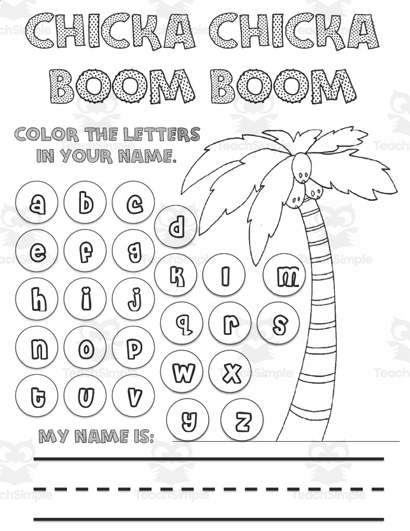 Chicka Chicka Boom Boom Literacy Math Activity By Teach Simple