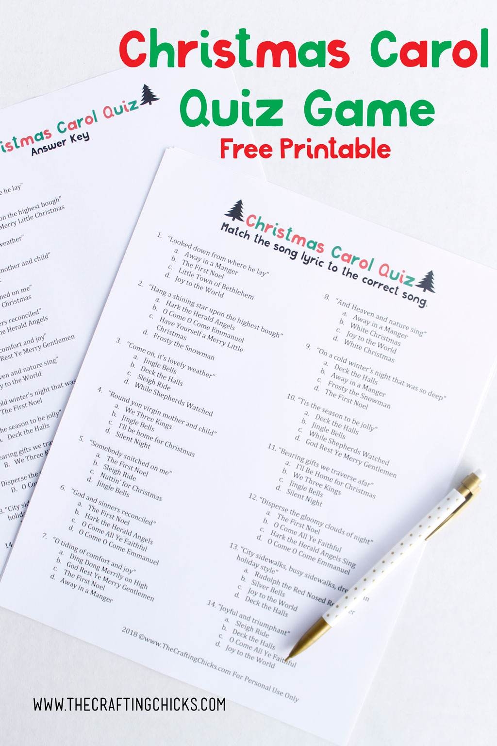 A Christmas Carol Quiz Printable