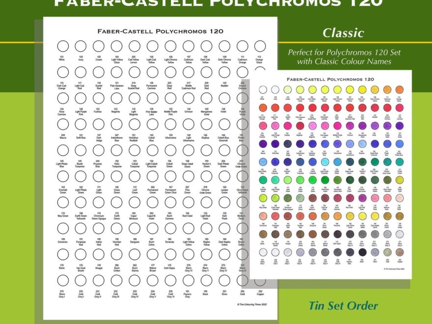 Classic Polychromos 120 Faber Castell Swatch Chart Template Printable PDF Colour Chart For Coloured Pencils Polys 120 Set Names And Numbers Etsy