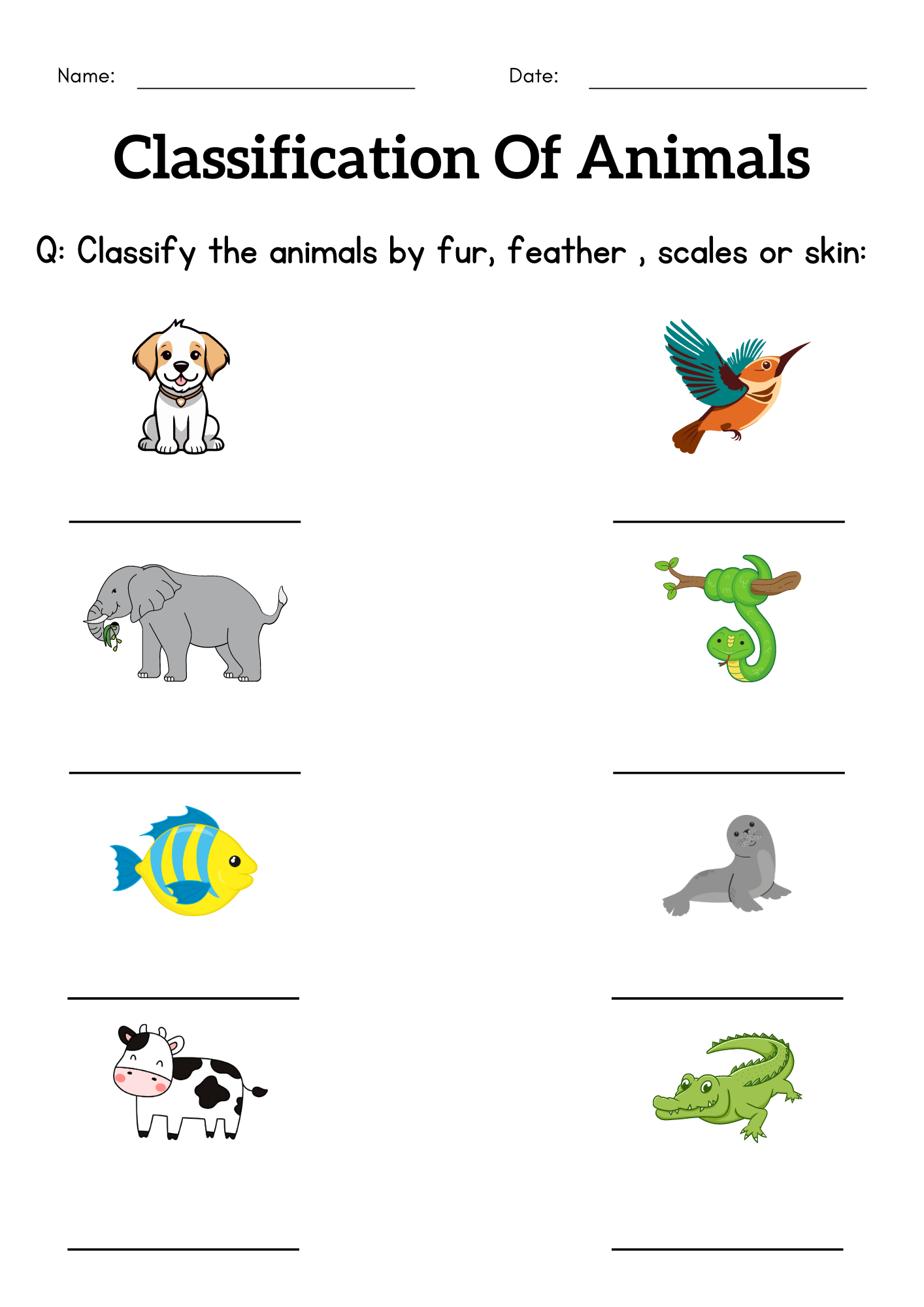 Classification Of Animals Worksheet For Grade 1 Animal Classification For Kids Made By Teachers