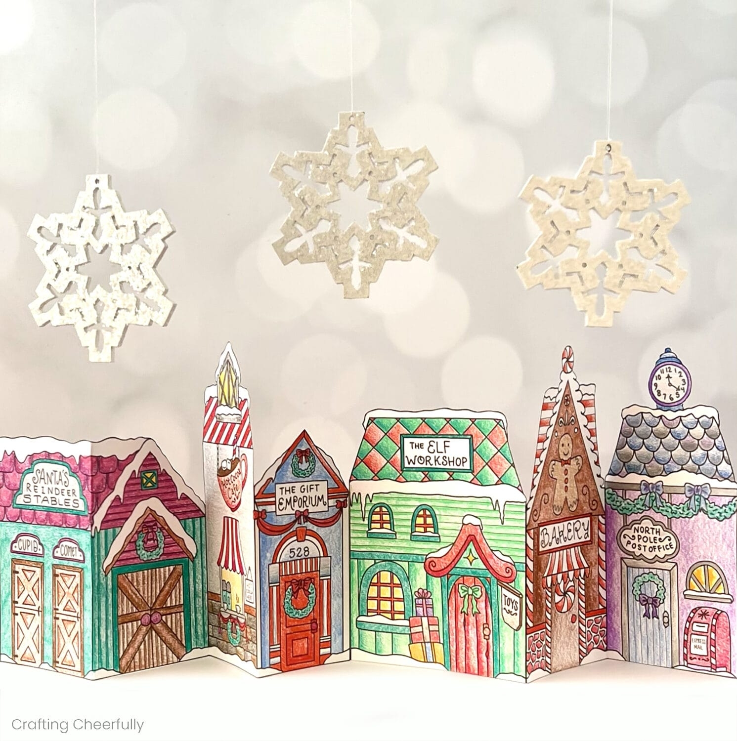 Color Your Own Christmas Village Free Printable Coloring Pages Crafting Cheerfully