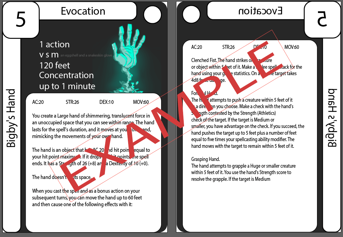 Create Printable Spell Cards For Your Dnd Character By Backgroundlayer Fiverr