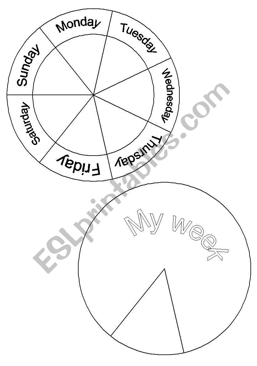 Days Of The Week Wheel ESL Worksheet By Mele