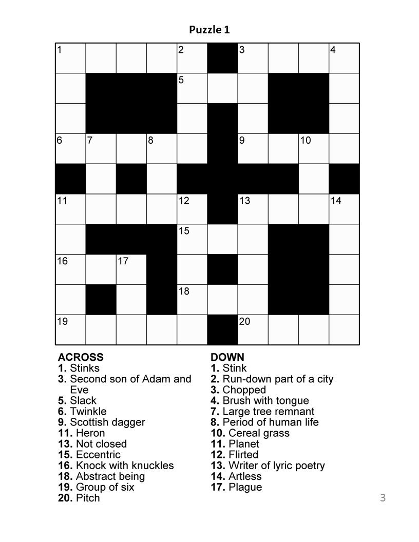 Digital Download 100 Printable Crossword Puzzles For Adults Fun Activities Book For Seniors Large Print Easy To Read Games With Solutions Etsy Israel