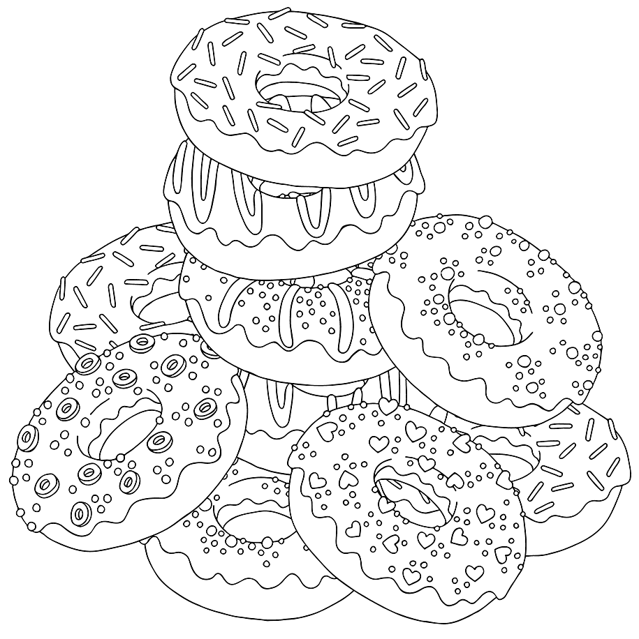 Donut Coloring Pages Printable Coloring Pages FREE