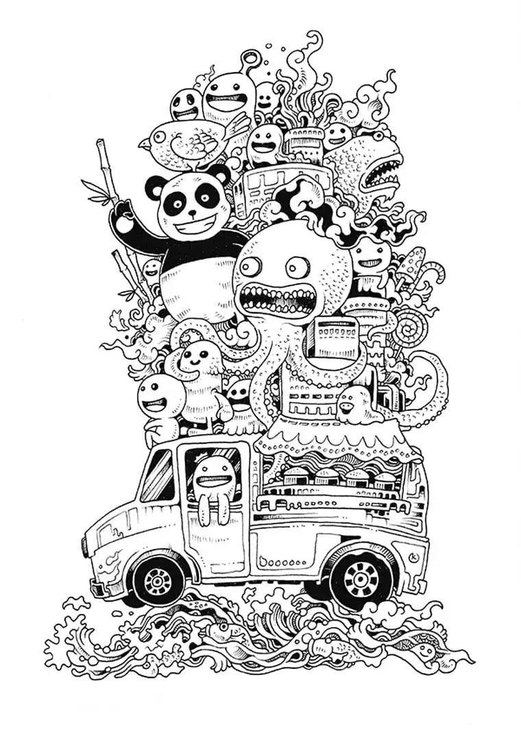 Doodle Art Doodling 9 Doodle Art Doodling Coloring Pages For Adults