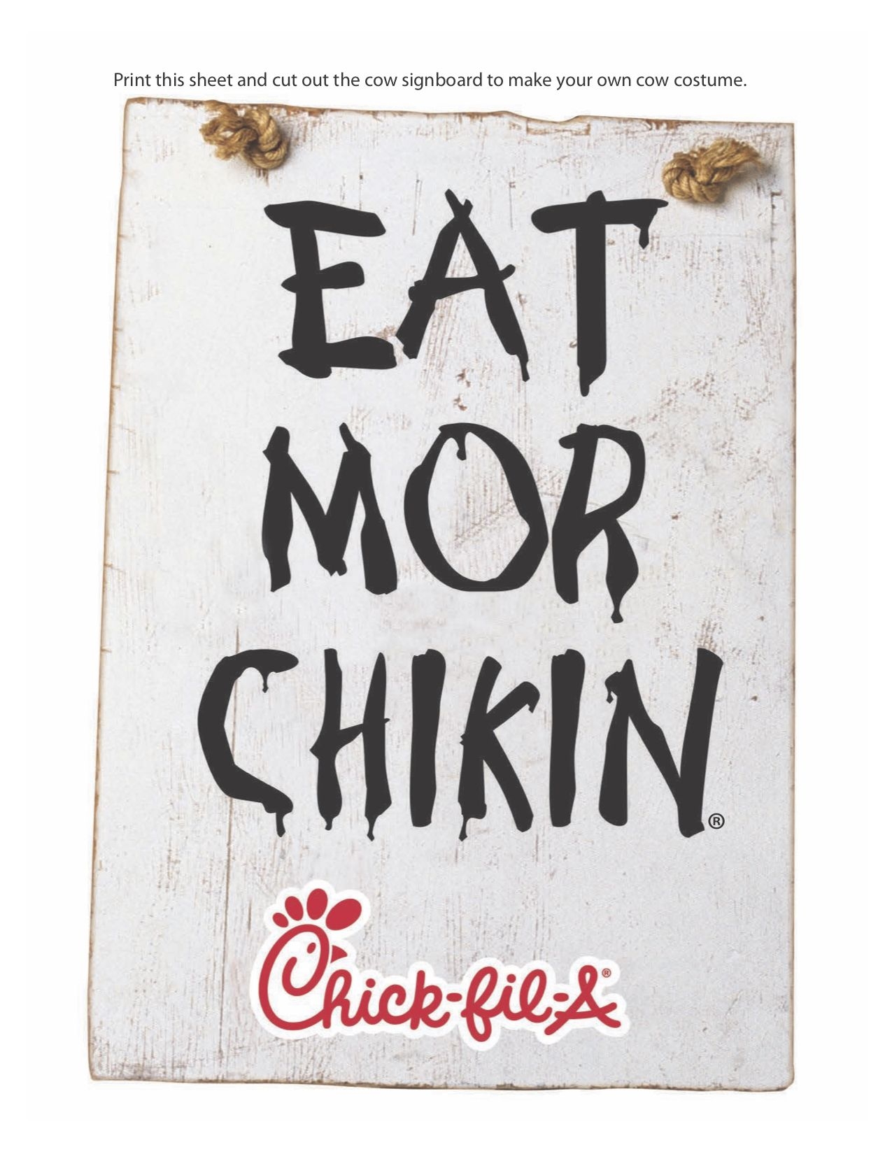 Eat Mor Chikin Printable Sign